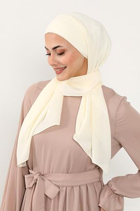 شال بژ زنانه پلی استر Aisha