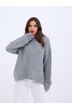 پلیور طوسی زنانه ساده Eserden - کد 930102759