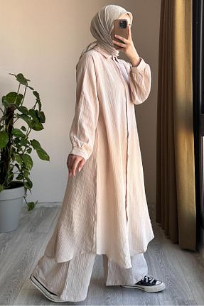 ست بالاتنه و پائین تنه حجاب بژ زنانه رگولار ANDE - کد 871168309
