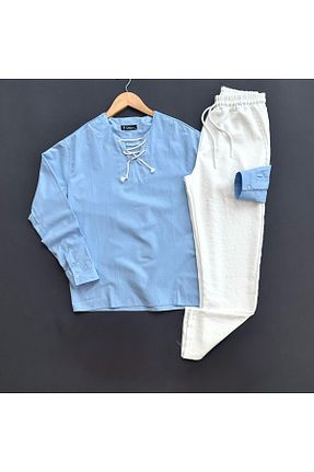 ست بالاتنه و پائین تنه آبی مردانه بافتنی THEGENTMAN - کد 930034974