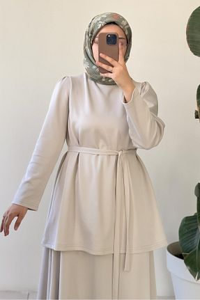 ست بالاتنه و پائین تنه حجاب بژ Salopet ANDE - کد 930035472