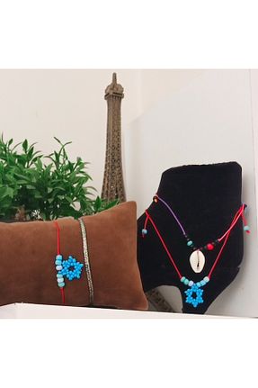 خلخال جواهر آبی زنانه نخ mer - کد 930037068