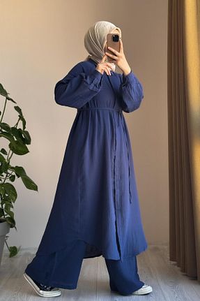 ست بالاتنه و پائین تنه حجاب سرمه ای زنانه Salopet ANDE - کد 871168382