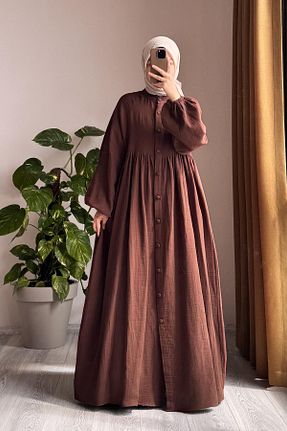 کلاه و ابایا قهوه ای زنانه بافتنی ANDE - کد 930034965