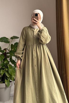 کلاه و ابایا سبز زنانه بافتنی ANDE - کد 930035183