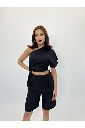ست بالاتنه و پائین تنه مشکی زنانه پلی استر Eserden - کد 930031992