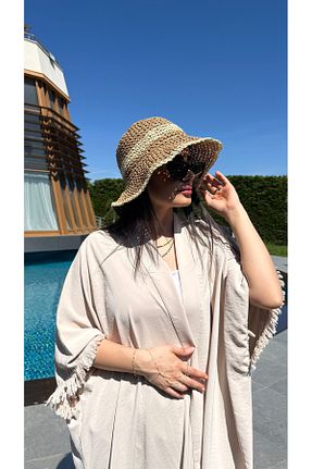 کلاه قهوه ای زنانه حصیر Luminos Butik - کد 930795737