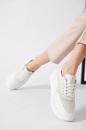 کفش اسنیکر سفید زنانه بند دار Moda Pie - کد 930129869