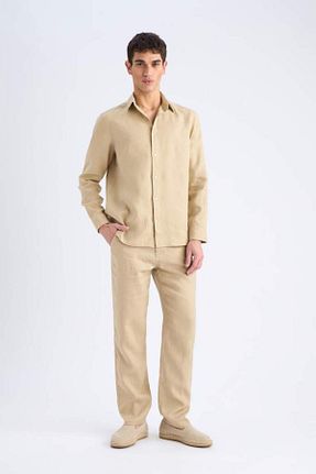 شلوار بژ مردانه کتان Defacto - کد 931026410