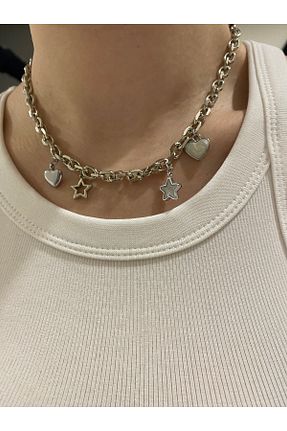 گردنبند جواهر طوسی زنانه رودیوم Fiamoss - کد 930040455