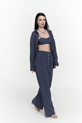 ست بالاتنه و پائین تنه سرمه ای زنانه MAİ COLLECTİON - کد 930045490