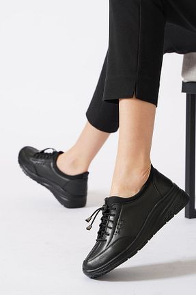 کفش کژوال مشکی زنانه چرم خالص Moda Pie - کد 930130320