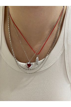 گردنبند جواهر طوسی زنانه رودیوم Fiamoss - کد 930043140