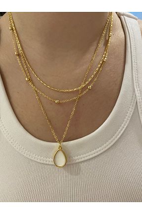 گردنبند جواهر زرد زنانه روکش طلا Fiamoss - کد 930052471