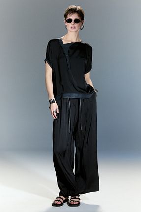 بلوز مشکی زنانه رگولار LAMANTE - کد 930063441