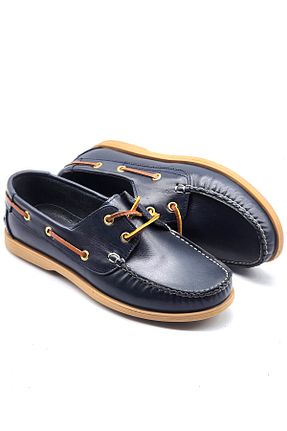کفش لوفر سرمه ای زنانه چرم خالص Zegeshoes - کد 930464434