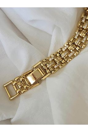 دستبند استیل (فولاد) طلائی زنانه استیل (فولاد) Eva Takı Store - کد 930067388
