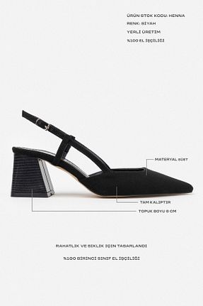 کفش پاشنه بلند کلاسیک مشکی زنانه جیر NİŞANTAŞI SHOES - کد 929691976