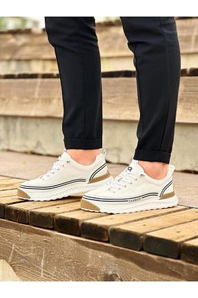 کفش اسنیکر سفید مردانه چرم اصل ByItallanoshoes - کد 930070394