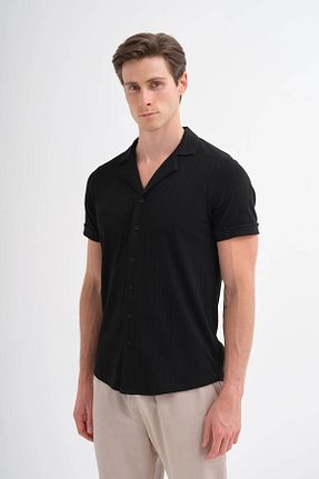 پیراهن مشکی مردانه یقه پیراهنی Cazador - کد 930076938