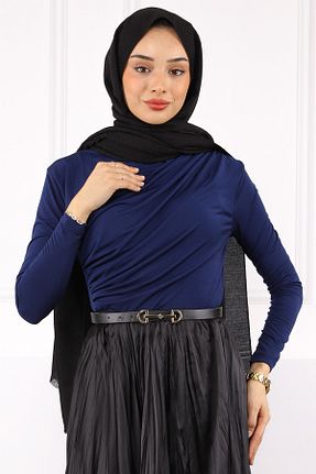 بلوز حجاب سرمه ای زنانه رگولار İmajButik - کد 838296882