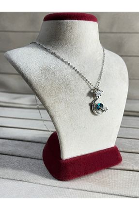 گردنبند استیل ( فولاد ) طوسی زنانه استیل ضد زنگ JANRA WORLD - کد 930092633