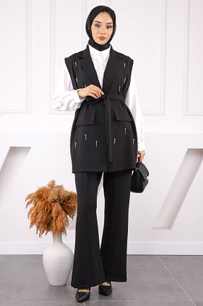 ست بالاتنه و پائین تنه حجاب مشکی زنانه رگولار İmajButik - کد 930107355