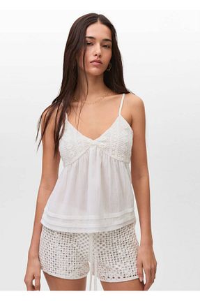 شلوارک و برمودا سفید زنانه دانتل MANGO Teen - کد 926063056