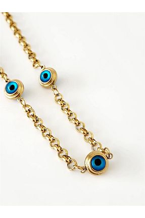 گردنبند استیل ( فولاد ) طلائی زنانه استیل (فولاد) hena - کد 757371877