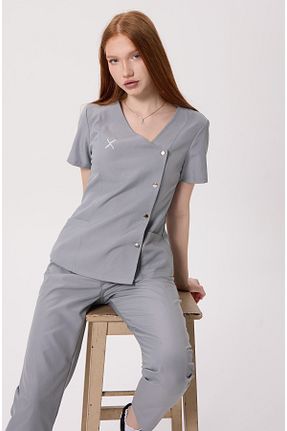 ست بالاتنه و پائین تنه طوسی زنانه پنبه ای X Medical Wear - کد 930029586