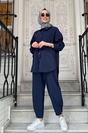 ست بالاتنه و پائین تنه حجاب سرمه ای زنانه رگولار Ceremony - کد 930170714