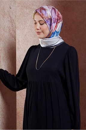 روسری سرمه ای پلی استر Alvina - کد 846975416
