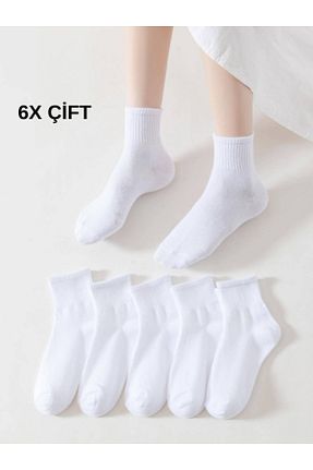 جوراب سفید زنانه پنبه - الاستین myprem socks - کد 730811029