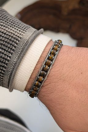 دستبند جواهر صورتی مردانه زیرکن cheetah quality - کد 929634005