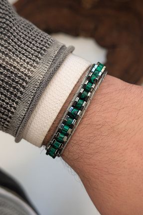 دستبند جواهر رنگی مردانه زیرکن cheetah quality - کد 929634046