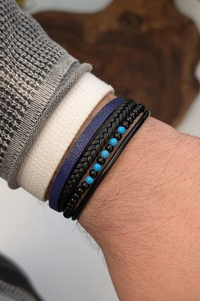 دستبند جواهر مشکی مردانه زیرکن cheetah quality - کد 929633785