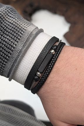 دستبند جواهر مشکی مردانه زیرکن cheetah quality - کد 929633725