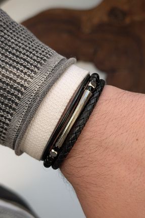 دستبند جواهر مشکی مردانه زیرکن cheetah quality - کد 929633616