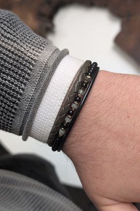 دستبند جواهر رنگی مردانه زیرکن cheetah quality - کد 929633595