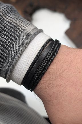 دستبند جواهر مشکی مردانه زیرکن cheetah quality - کد 929633567