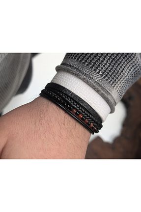 دستبند جواهر مشکی مردانه زیرکن cheetah quality - کد 929633681