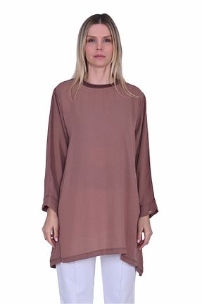 تونیک حجاب قهوه ای زنانه بافتنی Invee - کد 930366558