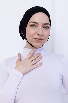 کلاه شنای حجاب مشکی زنانه Loggia - کد 930241374