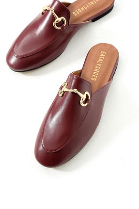 دمپائی زرشکی زنانه چرم مصنوعی Eataly Shoes - کد 870512103