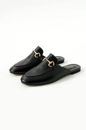 دمپائی مشکی زنانه چرم مصنوعی Eataly Shoes - کد 869853540