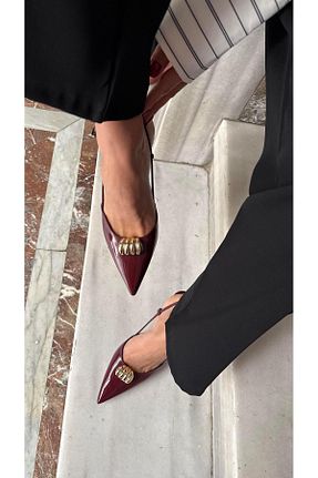 کفش پاشنه بلند کلاسیک زرشکی زنانه چرم مصنوعی Eataly Shoes - کد 930246338