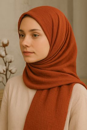 شال نارنجی زنانه پنبه ای Rell Home - کد 930245453