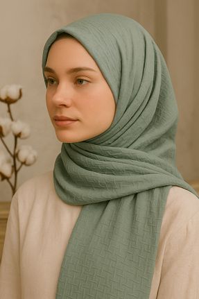 شال فیروزه ای زنانه پنبه ای Rell Home - کد 930245586