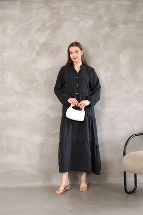 لباس مشکی زنانه بافتنی FND - کد 930243533