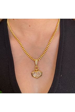 گردنبند استیل ( فولاد ) زرد زنانه استیل (فولاد) VELMORIA - کد 899984848